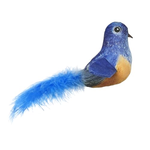 鳥の玩具 猫用 - リアルな 双方向 噛むおもちゃ - キャットニップトイ,リラックスした遊びと家具保護のため、子猫と子犬の室内・家庭・旅行用