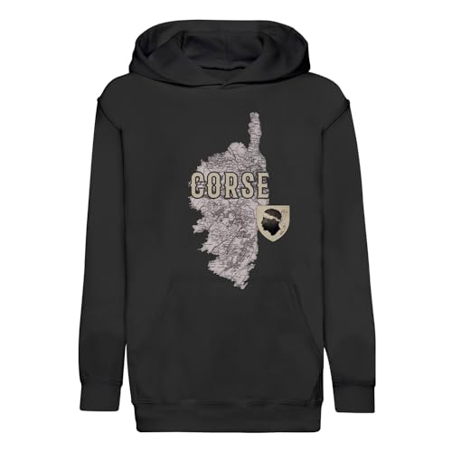 Sweat à capuche enfant Corse avec carte ancienne de Bastia design premium