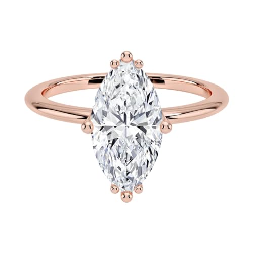 1-5 Ct Marquise Moissanite Engagement Ring 10k 14k 18k Gold & 925 Sterling Silver Solitaire Wedding Ring, 925 Sterling Silver with Ideal Birthday Gift for Women Chrisrmas Gift3