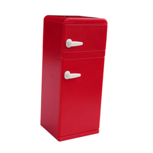 HONMEET Puppenhaus Dekoration aus Sicherem Kunststoff Realistische Mini Kühlschrank Nachbildung für Spielküche Zubehör Jungen Mädchen Geschenk
