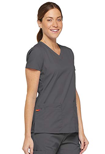 Image of Dickies Women's Jr. Fit V-Neck Scrub Top Multiple Patch Pockets