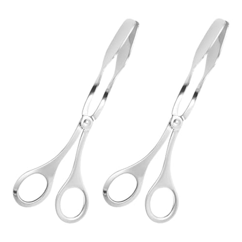 Cabilock 4 pinzas de acero inoxidable para buffet: pinzas para servir comida, utensilios para barbacoa y ensaladas, plateadas, fáciles de usar y limpiar, ideales para cenas, cumpleaños y eventos.