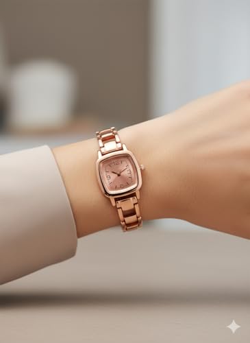 Image of Watches for Women, Luxury Square Small Face Ultra Slim Ladies Watches, Classic Steel Analog Quartz Womens Watch
