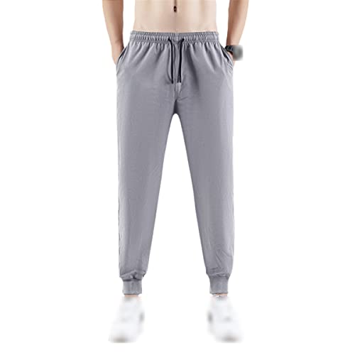 Pantalon de sport en soie de glace gris pour homme coupe ample et séchage rapide