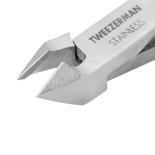 TWEEZERMAN Nagelhautzange (Saubere Entfernung von Nagelhaut an Finger und Zehen, Reisegröße, rostfreier Edelstahl), Silber