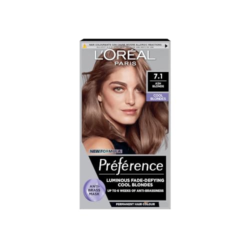 L'Oreal Paris Preference Hair Dye, Long Lasting, Luminous Permanent Hair Colour, 7.1 Iceland