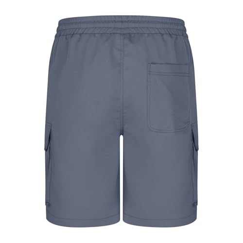 Image of Men's Cargo Sweat Shorts Casual Drawstring Elastic Waist Athletic Workout Gym Jogger Shorts with Multi Pockets
