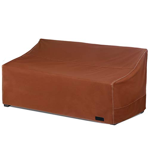Nettypro Patio Sofa Couch Cover, Waterproof 600D Heavy Duty Outdoor Furniture 3 Seater Bench Cover, 88" Wx 38" Dx 35" H, Brown #TOP19