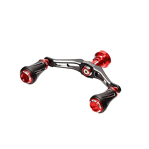 Dress Custom Handle W Vertex/Daiwa 3.5 inches (90 mm), Left and Right Use, Red