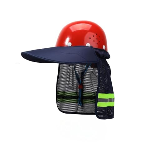 PPIOOY ヘルメット用 日焼け防止 サンバイザー 日除けカバー uvカット 熱中症対策 屋外作業用 フェイスカバー ネックガード ヘルメット取付用 サンシェード (青)