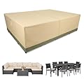 COWVIE Rectangular Outdoor Furniture Cover for Sectional Sofa Set, 600D Waterproof Patio Set Cover for Lawn General Purpose Table and Chairs, 140''L x 88''W x 32''H