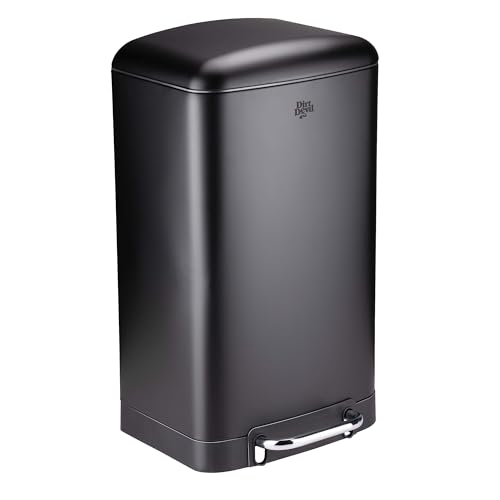 Poubelle à pédale 30 l pour cuisine moderne BLACK+DECKER en acier noir