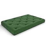 Nirvana Futons Extra Thick Premium 10-Inch Queen Futon Mattress, Hunter Green Twill - Made in USA