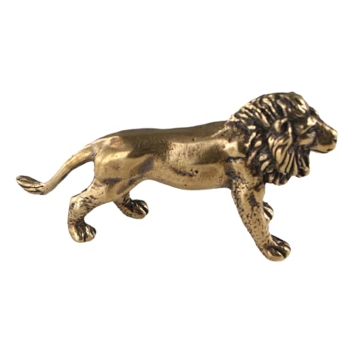 Figura de León de Latón Vintage Pequeña miniatura 5