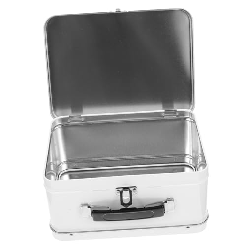 Veemoon De Rangement Avec Serrure Métallique Boîte Tôle Portable Organisateur Vintage Pour Bureau Et Maison Pour Rangement Décoration