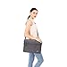 MOSISO Polyester Messenger Shoulder Bag with Adjustable Depth at Bottom Compatible with 13-13.3 Inch Laptop, Pure Gray