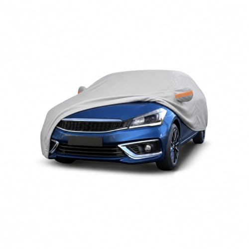 Image of myTVS 100% Waterproof Car Body Cover for Maruti Ciaz - Custom-Fit, Double-Layer, UV & Dust Proof, Mirror Pockets & Elastic Clip Lock (CSK 6)