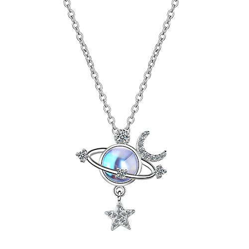 Collier pendentif planet moon pour femmes idéal pour un mariage chic
