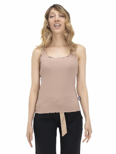 Camiseta de tirantes LEONE 1947 Earth Tones de diseño deportivo estilizado para mujer