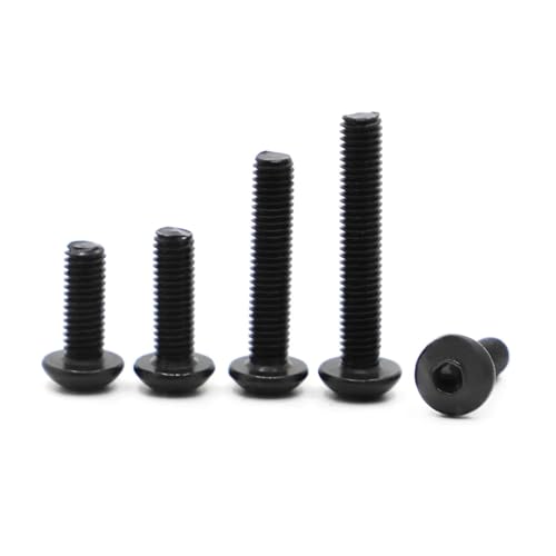 5-50p ISO7380 M2 M2.5 M3 M4 M5 M6 M8 304 A2 丸型ステンレスまたは黒 G10.9 六角穴付きボルト ボタンヘッド六角ボルト ネジ(10.9 Class Steel,16MM_M4 20PCS)