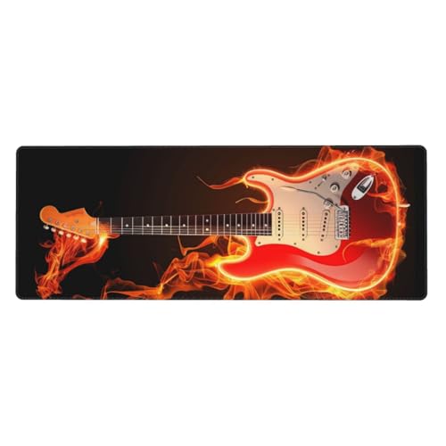 Tapis de souris gaming XL feu 80x30cm avec base caoutchouc