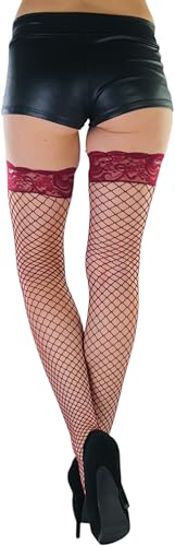 Image of ToBeInStyle Women's Vibrant Large Net Fishnet Thigh High Elastic Nylon Novelty Stockings