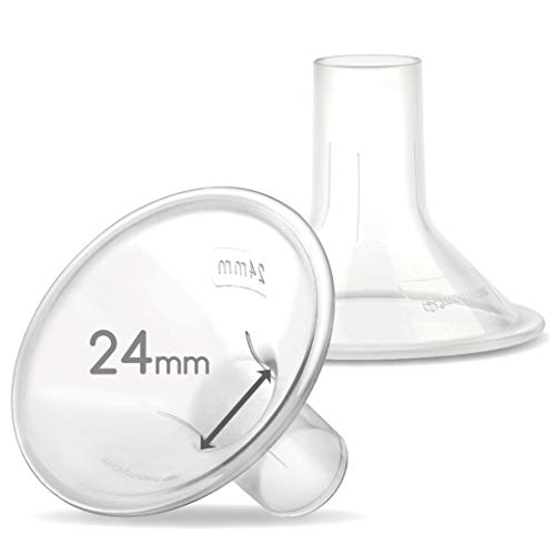 Image of Maymom MyFit 24mm Medium, Two-Piece Design Breastshields, Compatible with Medela Pump Parts; Compatible with Medela PersonalFit Flex Breastshield, Freestyle Pump Parts, Ideal for HandsFree Bra, 2pcs