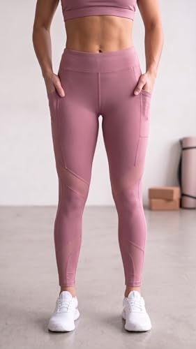 Image of Mehrang Stretchable Gym Pants for Women & Tights for Women Workout with Mesh Insert & Side Pockets