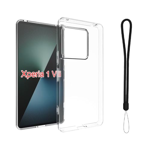 For vaele �P�[�X Xperia 1 VIII�P�[�X TPU �ϏՌ� �_�炩����G�� �������� �y�� ���^ �w��h�~ ���ϖh�~ Xperia 1 VIII �J�o�[ (�N���A)