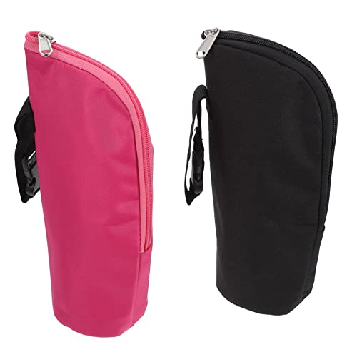 Hemobllo 2 piezas Fundas Protectoras para Biberones Bebés Aislantes Térmicos Pack Unidades Negro y Rosa Antideslizantes y Reutilizables para Uso Diario