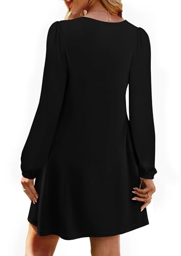 PRETTYGARDEN Fall Dresses for Women 2025 Long Sleeve Mini Short Flowy A Line Casual Holiday Party Tunic Dress Fashion Clothes3