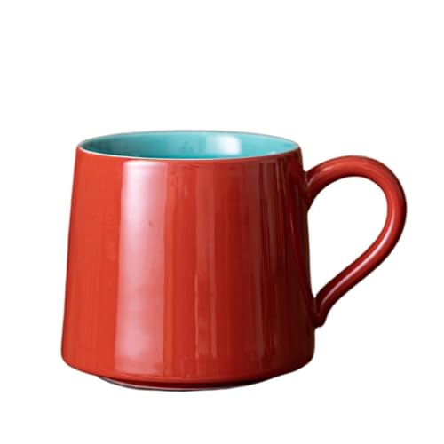 340ml 中国製レッドコーヒーマグ オートミール 朝食マグ 午後 オフィス ウォーターカップ ドリンクウェア 装飾品 クラフト