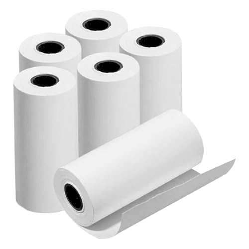 Lot de 6 rouleaux de papier thermique pour appareil photo instantané pour enfants, 56 mm x 26 mm, impression instantanée, papier thermique, mini imprimante...
