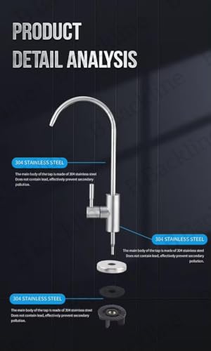 Image of B Backline RO Water purifiersFaucet 304 Stainless Steel Kitchen Sink Faucet Tap 360 Degree Rotatable | Ro Faucet tap for Undersink for All Ro Water purifiers (Brushed Nickel)