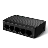 【Plug-and-Play】5 Port Gigabit Switch verfügt über einfache Einrichtung ohne Softwareinstallation oder -konfiguration. Der LAN Switch verwendet das Store-and-Forward-Verfahren und unterstützt Auto-Learning von MAC-Adressen