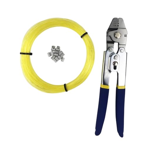 predolo 98.43 ft Fishing Line Equipment Yellow Heavy Duty Replacement Nylon High Performance with Figure Eight Buckles Accessories