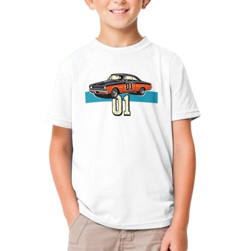 Kids Round Neck T-Shirt,Novelty Short Sleeve Tshirts for Hazzard Dukes Tops