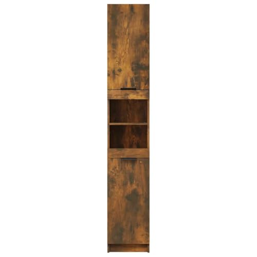 Armario alto para baño de 32 cm con 6 compartimentos y puerta reversible 8