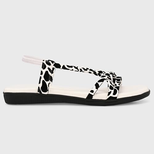 Image of Centrino Women's Sandals | Trendy Stylish Slip-On Open Toe Sandals for Ladies | Animal Print Cross Strap Comfortable Casual Flip-Flop Sandals | Lightweight and Durable Fashion Footwear(9328)
