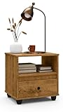 Mesa De Cabeceira Mudo Box Retro Com Gaveta Quarto Cama (Freijó)
