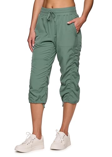Image of RBX Active Capri Pants for Women Joggers Stretch Lightweight Women's Casual Pant Capri with Drawstring