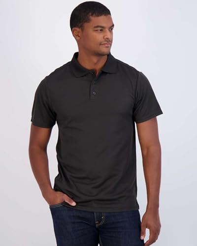 Image of 3 Pack:Mens Quick Dry Fit Polo Shirt Short Sleeve Golf Tennis Clothing Active Wear Athletic Performance Tech Sports Essentials Moisture Wicking Casual Dri-Fit T Shirts Set