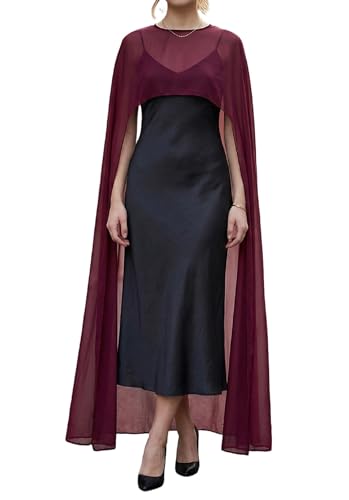 Faretumiya Women Chiffon Long Cape High Low Flowy...