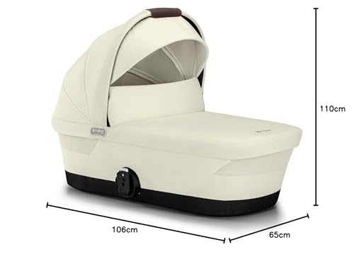 CYBEX Gold GAZELLE S Cot Kinderwagenaufsatz, Ab Geburt bis ca. 6 Monate (max. 9 kg), Für CYBEX Gazelle S und e-Gazelle S, Seashell Beige