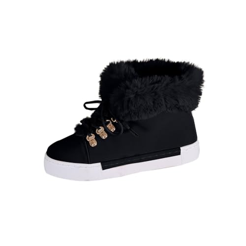 Bottes de neige femme hiver chaudes confortables à bout rond et polaire épaisse
