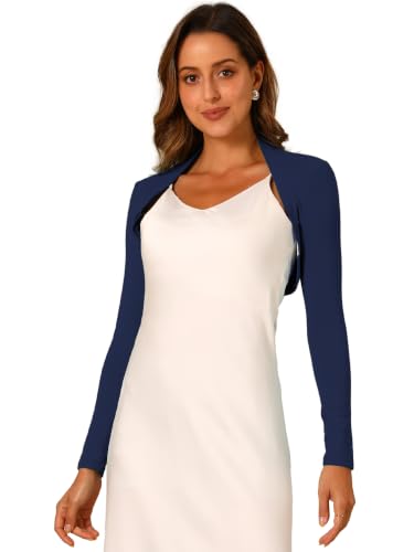 Image of Allegra K Elegant Shrugs for Women Long Sleeve Open Front Bolero Shrug