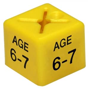 100 x Garment Clothes Marker Size Numbers: Color Size Cubes for Hanger Displays - Organize Wardrobe, Boutique - Various Sizes, Colors Available (AGE 6-7)