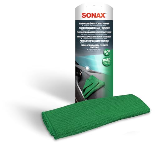 SONAX MicrofaserTuch Scheibe+Innen (1 Stück) hochwertig, saugfähig & fusselfrei zur Streifen- & fusselfreien Reinigung von Glas, Spiegel, Display & Kunststoffoberflächen | Art-Nr. 04984000