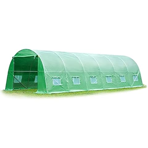 MELLCOM 26' x 10' x 6.6' Greenhouse Large Gardening Plant Green House Hot House Portable Walking in Tunnel Tent,Green Cover