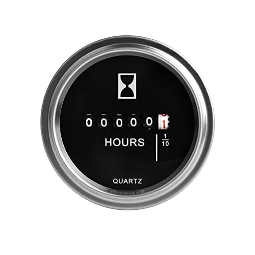 NInE-ROnG Contador de horas de funcionamiento de cuarzo redondo de 6 V hasta 80 V, anillo de acero inoxidable, contador de horas de funcionamiento, UTV, carrito de golf